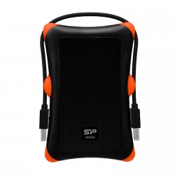 Boîtier externe 2,5 pouces USB 3.0 Silicon Power renforcé avec câble noir/orange